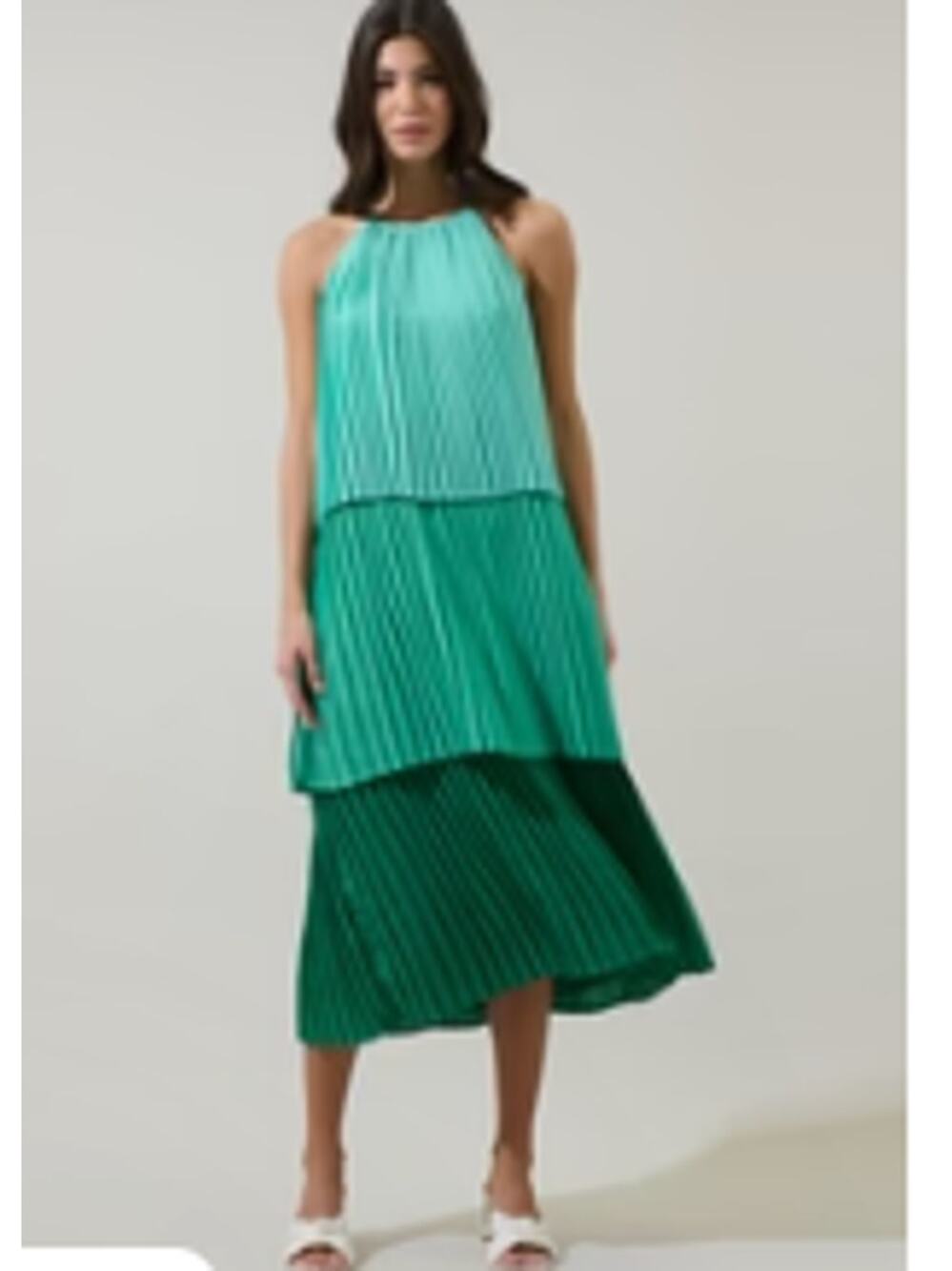 NWT Sugarlips Sealy Pleated Tiered Midi Dress Sz XL